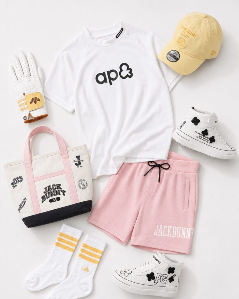 No.004｜ピンク×イエローの春色ゴルフ女子ラウンドコーデ